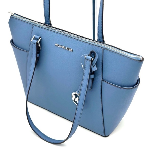 Michael Kors Large Charlotte Tote Bag Denim Blue - Picture 7 of 10